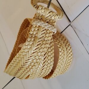 New womens braided leather khaki belt  Sizes 32" & 34"